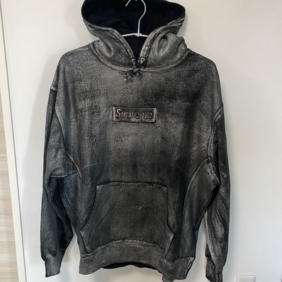 Supreme x MM6 Maison Margiela Foil Box Logo Hooded Sweatshirt "Black"