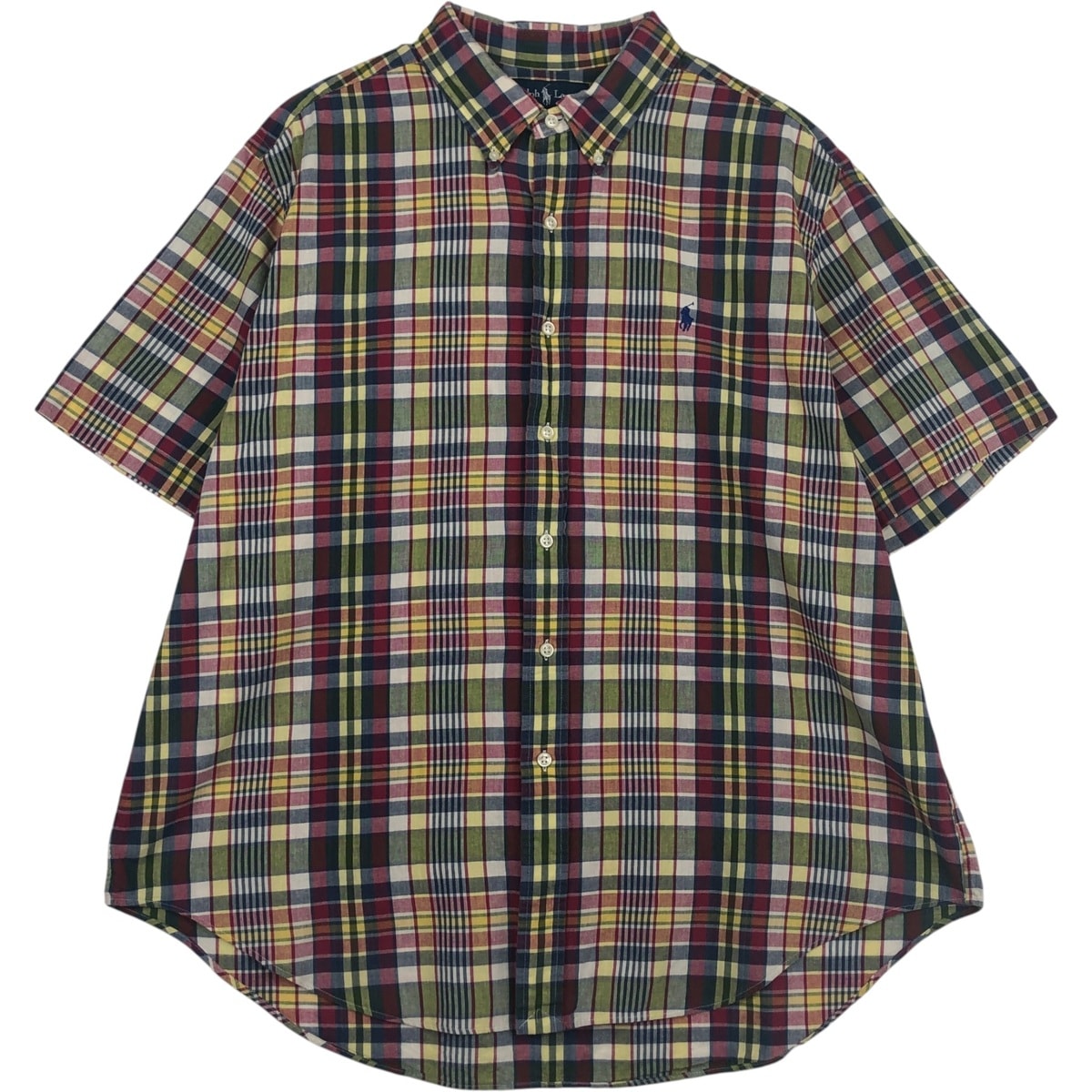 古着 ラルフローレン Ralph Lauren CLASSIC FIT 半袖 ボタンダウン チェックシャツ メンズXXL相当/eaa637743