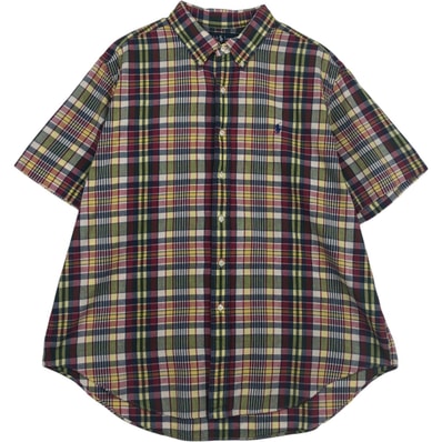 古着 ラルフローレン Ralph Lauren CLASSIC FIT 半袖 ボタンダウン チェックシャツ メンズXXL相当/eaa637743