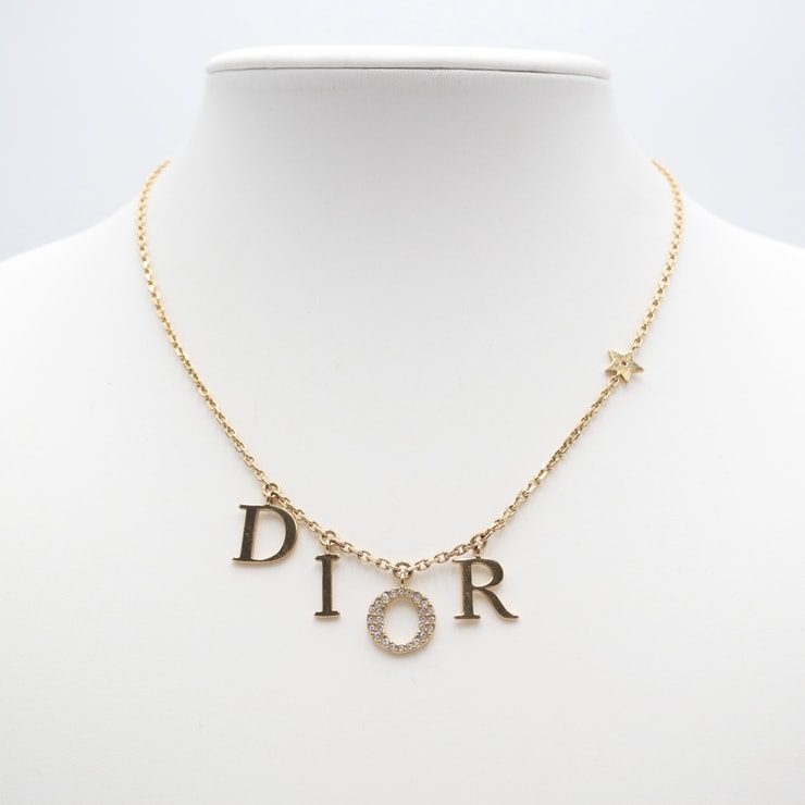 Christian Dior(クリスチャン ディオール)Dio(r)evolution ネックレス DIORロゴ スター ラインストーン ゴールド レディース【中古】