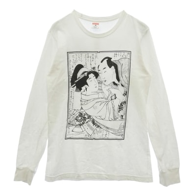Supreme シュプリーム 16SS × Sasquatchfabrix Shunga L/S Tee サスクワァッチファブリックス 春画 シュンガ ロングスリーブ Tシャツ 長袖 カットソー ホワイト系 S【中古】