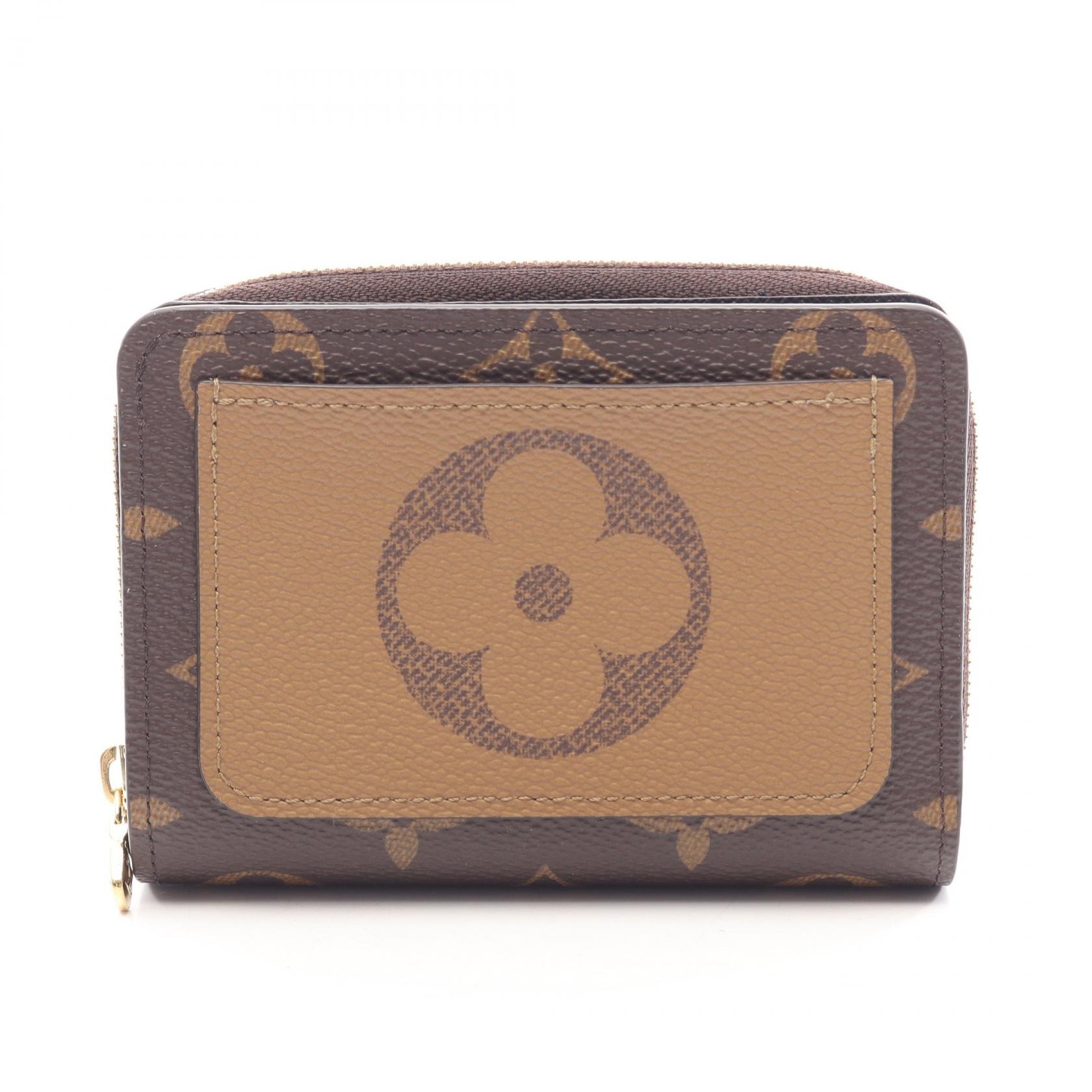 ルイ・ヴィトン LOUIS VUITTON ポルトフォイユ ルー 二つ折り財布 財布 レザー PVC モノグラム・ジャイアントリバース レディース ブラウン系 M81461 【中古】