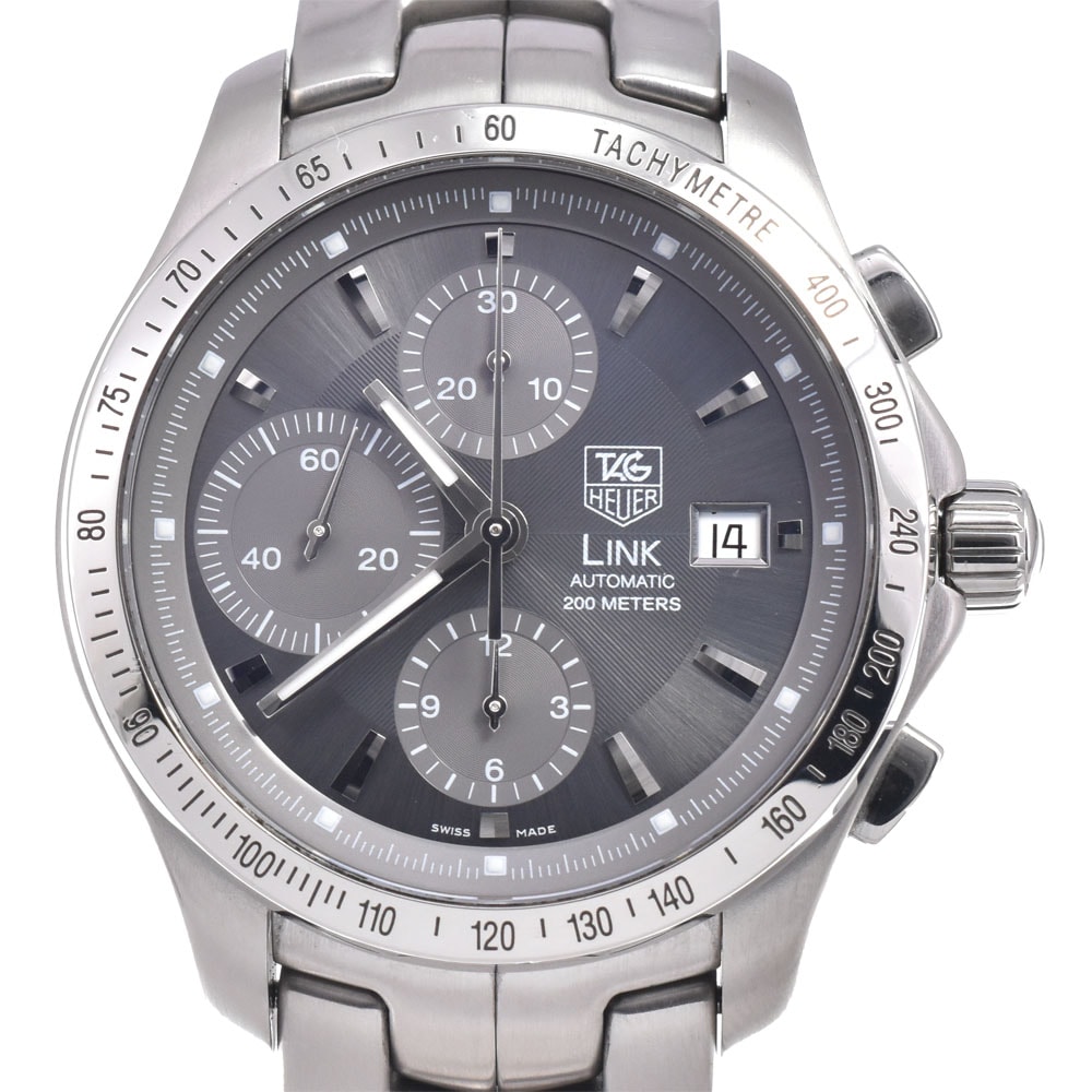 タグホイヤー TAG HEUER CJF2115.BA0594 リンク クロノグラフ グレー 自動巻き メンズ 美品 腕時計 J#150363