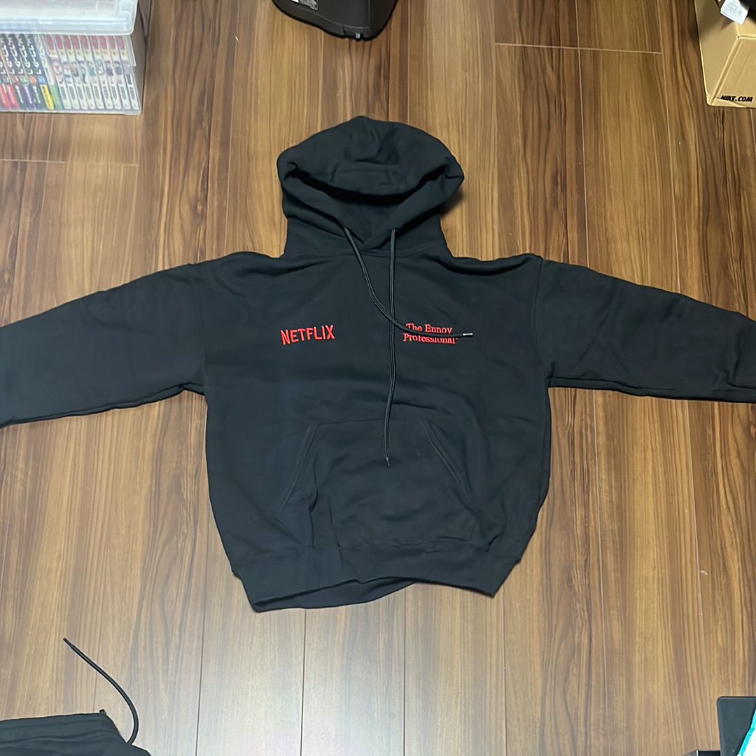 ENNOY Stylistshibutsu x Netflix 23AW Hoodie+Pants Setup "Black/Netflix Red"