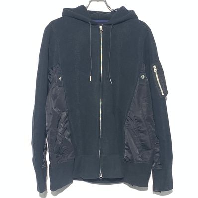 サカイ スポンジ スウェット MA-1 ジップ フーディー