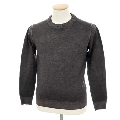 【中古】クルチアーニ CRUCIANI ハイゲージ ウール ガーメントダイ クルーネック プルオーバーニット グレー【サイズ44】【メンズ】