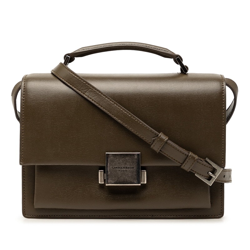 サンローラン ロゴ ハンドバッグ ショルダーバッグ 2WAY 482051 ブラウン レザー レディース SAINT LAURENT 【中古】