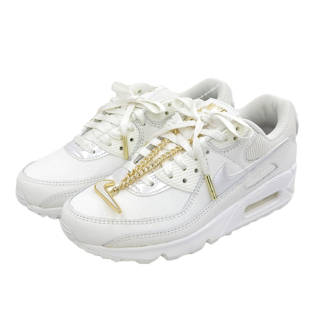 ナイキ 新品同様 ウィメンズ エア マックス 90 Swoosh Chain レディース サミットホワイト/ダークビートルート 23cm DC1161-100 23