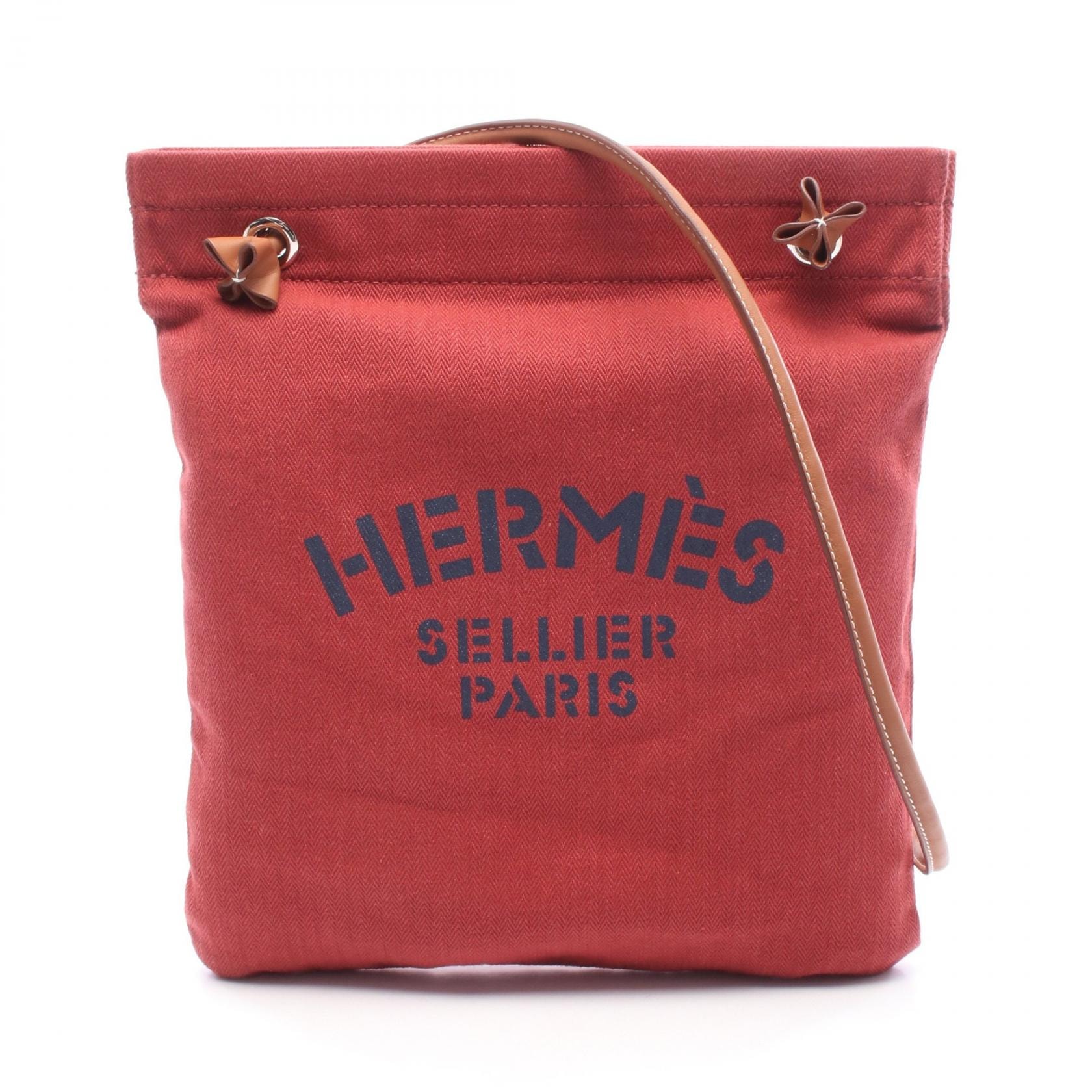 エルメス HERMES アリーヌMM ショルダーバッグ バッグ キャンバス レザー トワルシェブロン / ヴォースイフト トワルシェブロン ルージュアッシュ B刻印(2023年製造) レディース レッド系 / ネイビー系 / ブラウン系