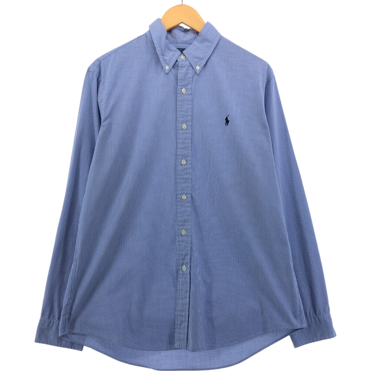 古着 ラルフローレン Ralph Lauren CUSTOM FIT ギンガムチェック 長袖 ボタンダウンチェックシャツ メンズL相当/eaa561500