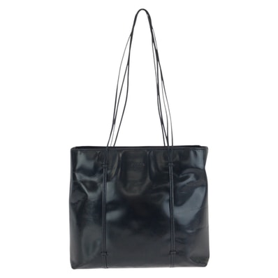 PRADA プラダ ヴィンテージ ブラック 黒 シルバー金具 エナメル トートバッグ ショルダーバッグ 603282 【中古】