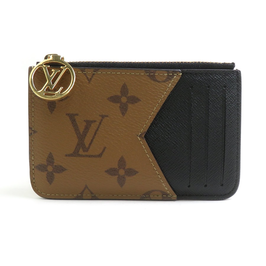 ルイ ヴィトン LOUIS VUITTON コインケース モノグラムリバース ポルトカルト ロミー PVC ブラウン ゴールド レディース M81912【中古】 e61965i
