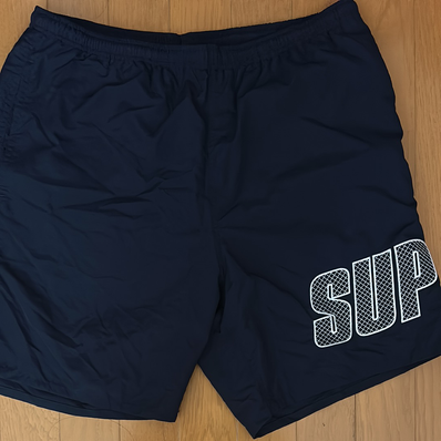 Supreme Logo Applique Water Short "Navy"