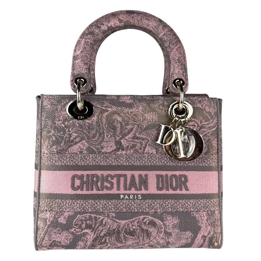 クリスチャンディオール Christian Dior ハンドバッグ ショルダーバッグ レディ ディライト キャンバス ピンク/グレー レディース【中古】 z9083