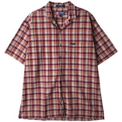 古着 ラルフローレン Ralph Lauren CHAPS チャップス 半袖 オープンカラー コットンシャツ ボックスシャツ メンズL相当/eaa611056