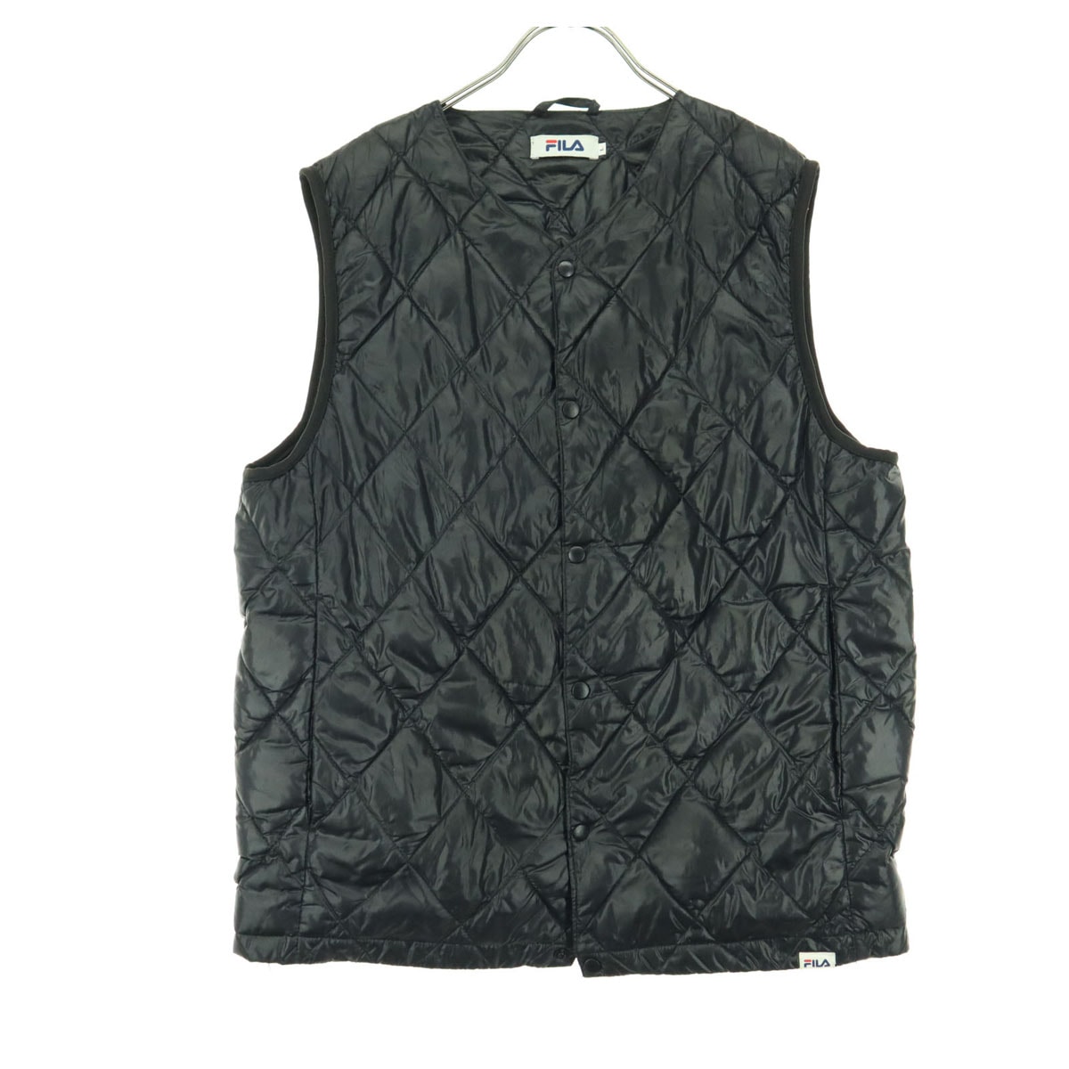 美品 FILA フィラ ノースリーブ ダウンベスト L ブラック