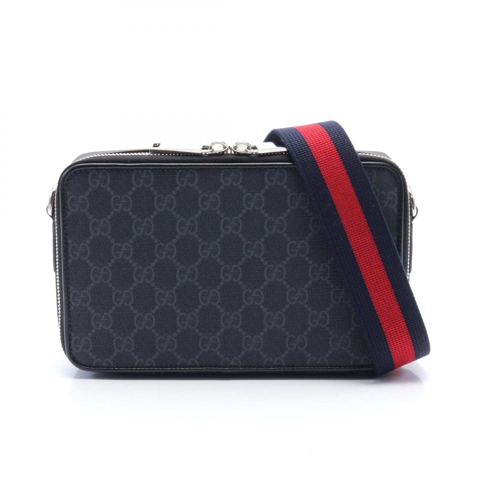 グッチ GUCCI GGスプリーム ショルダーバッグ バッグ PVCコーティングキャンバス レザー メンズ ブラック系 / グレー系 792456FADJA1042 【新品】