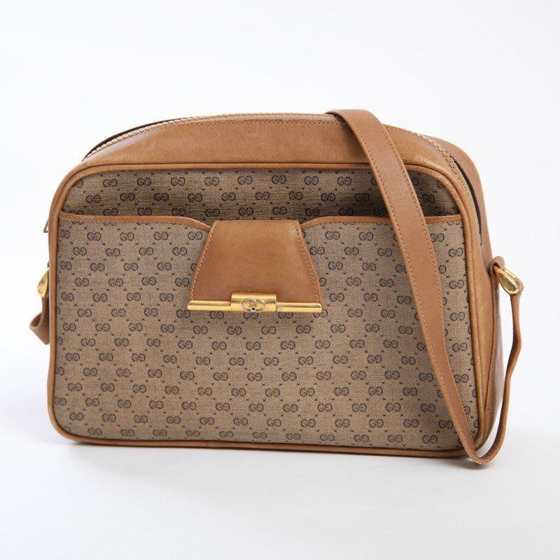 GUCCI グッチ ショルダーバッグ ポシェット レザー マイクロGG柄 ミニ