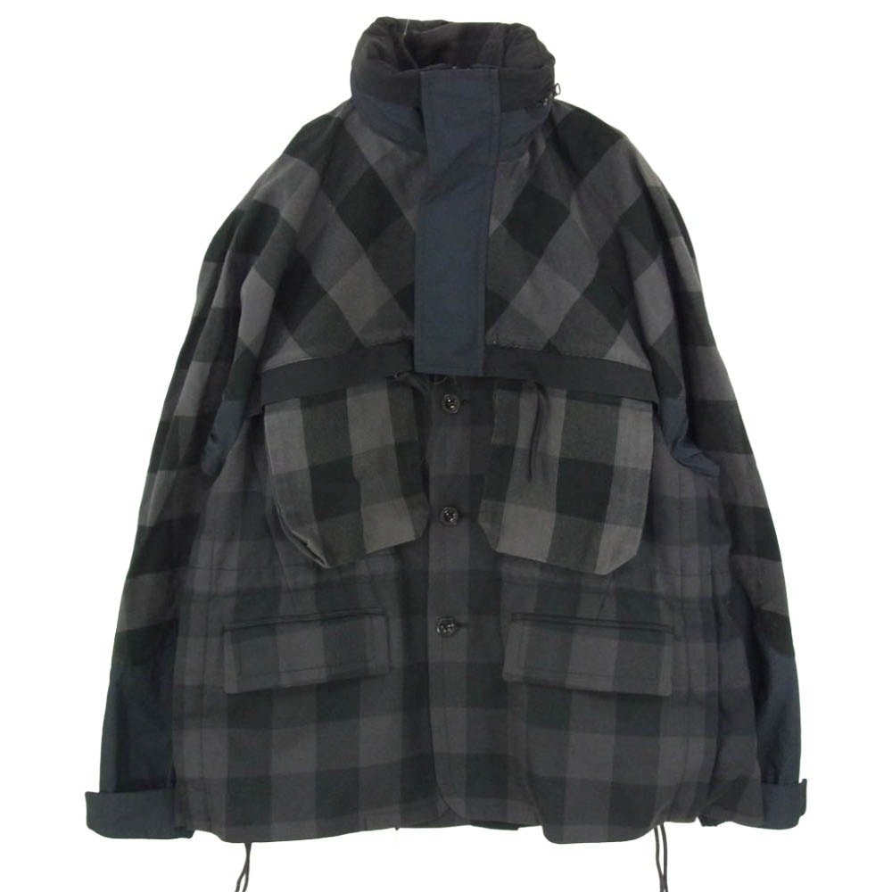Sacai サカイ 22SS 22-02698M Buffalo Check Blouson バッファローチェック ブルゾン ジャケット ブラック系 2【中古】