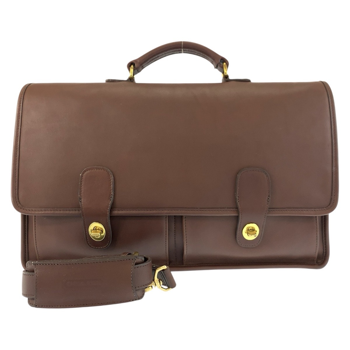 美品 COACH コーチ ヴィンテージ オールドコーチ ブラウン ゴールド金具 レザー ビジネスバッグ ブリーフケース 602507 【中古】