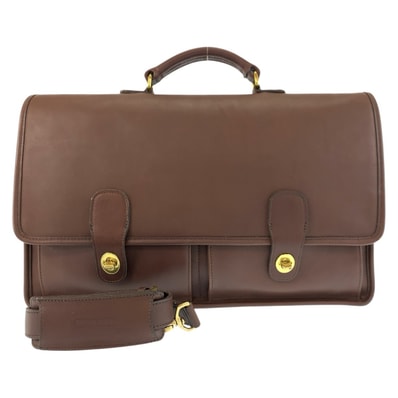 美品 COACH コーチ ヴィンテージ オールドコーチ ブラウン ゴールド金具 レザー ビジネスバッグ ブリーフケース 602507 【中古】