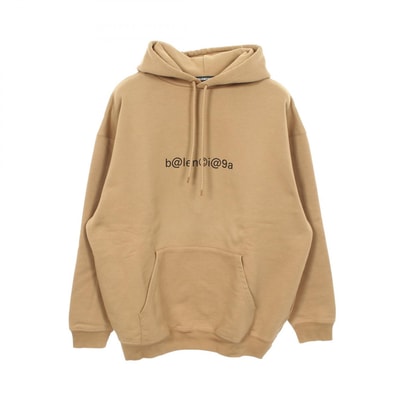 バレンシアガ BALENCIAGA NEW COPYRIGHT ミディアムフィット フーディー パーカー 衣料品 トップス コットン メンズ レディース ベージュ系 【中古】
