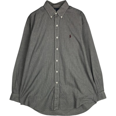 古着 ラルフローレン Ralph Lauren BLAKE 千鳥格子柄 長袖 ボタンダウンシャツ メンズM相当/eaa629072