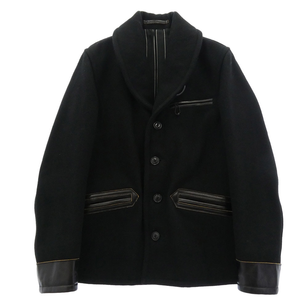WACKO MARIA ワコマリア ジャケット 12AW ショールカラー メルトン コート ジャケット ブラック系 S【中古】