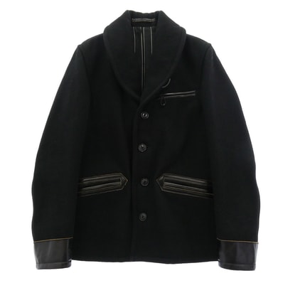 WACKO MARIA ワコマリア ジャケット 12AW ショールカラー メルトン コート ジャケット ブラック系 S【中古】