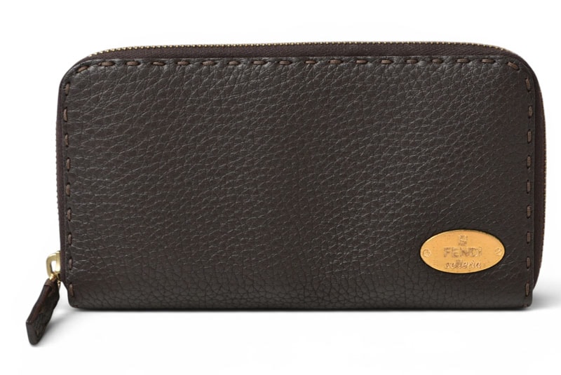 フェンディ 財布 FENDI 長財布 セレリア/レザー ダークブラウン 8M0024【中古】