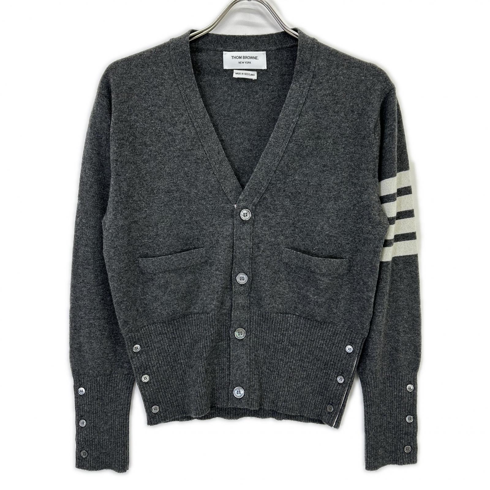 トムブラウン グレー MKC001A-00011-038 カシミヤ ニットカーディガン 1