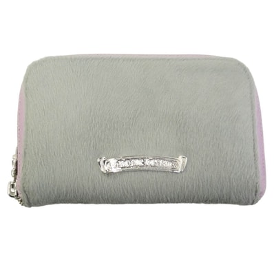 Chrome Hearts Mini Round Zip Unborn Calf Leather Wallet "Green"