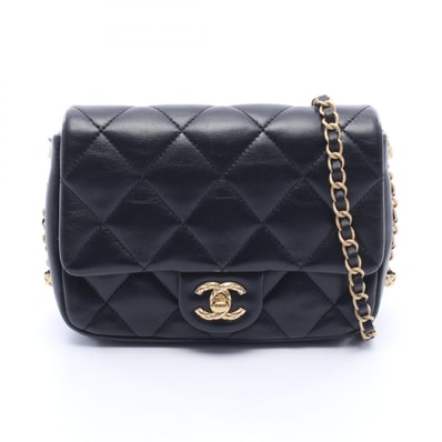 シャネル CHANEL マトラッセ スモール ショルダーバッグ バッグ レザー レディース ブラック系 AS4263 【中古】