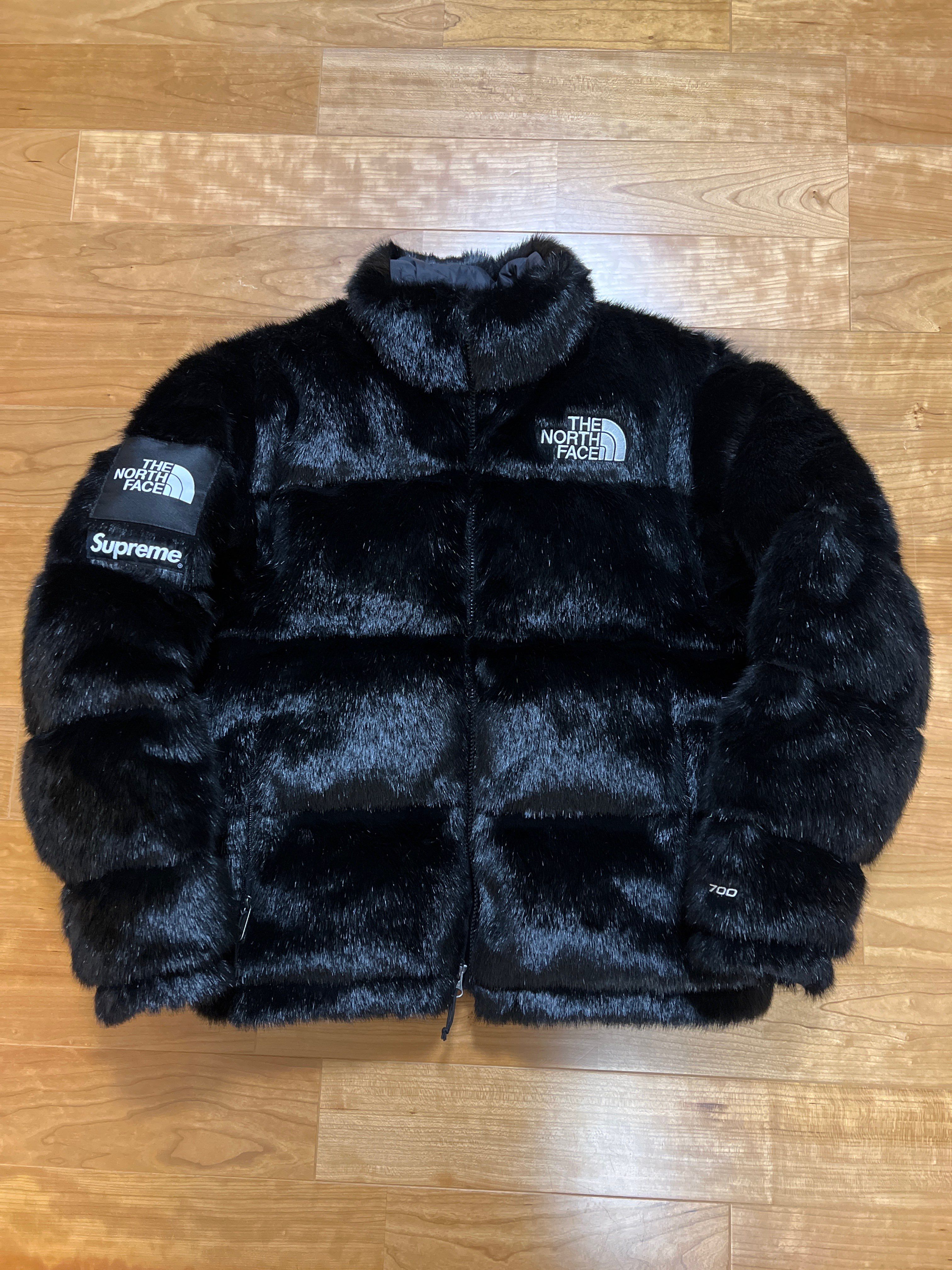 Supreme x The North Face Faux Fur Nuptse Jacket "Black"