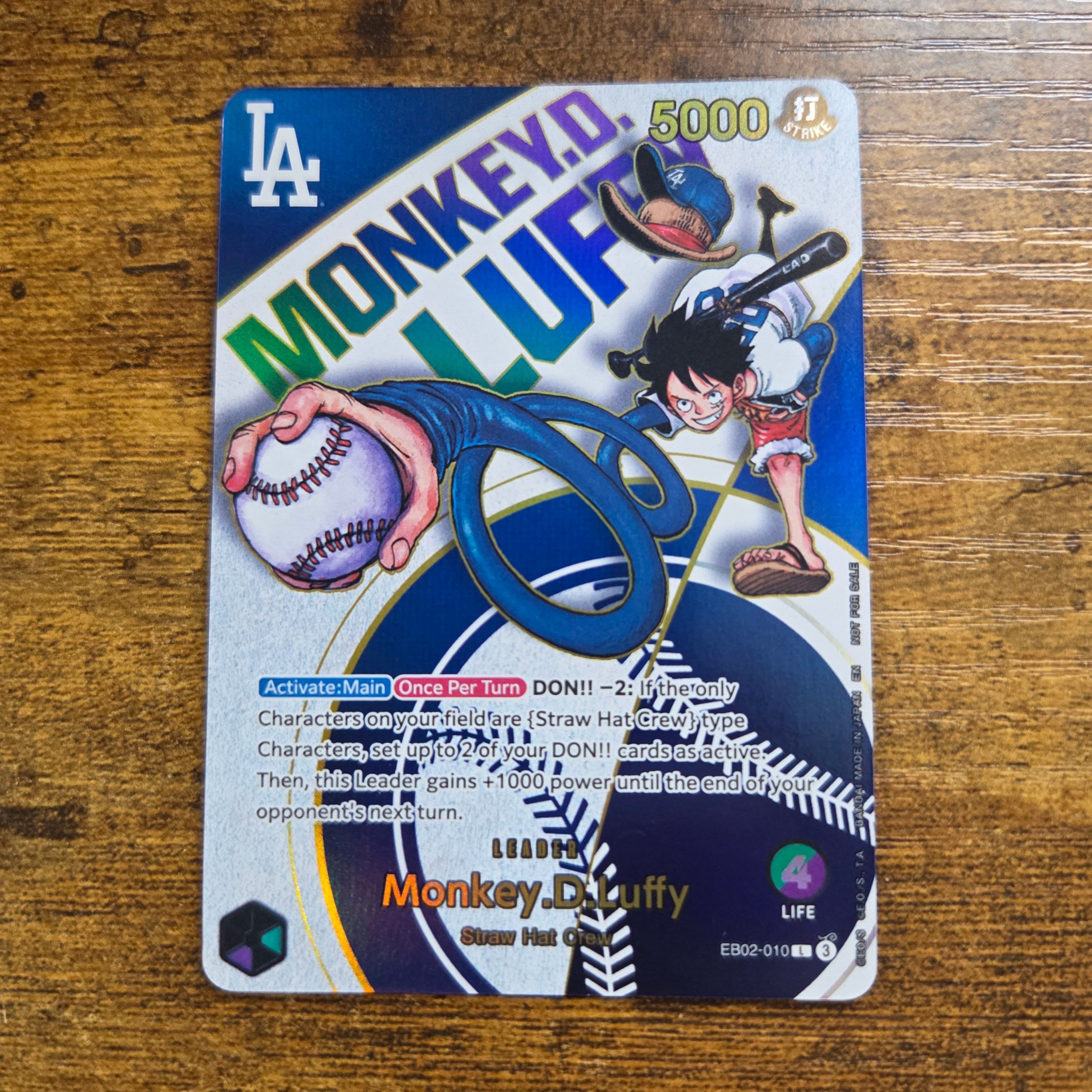 モンキー・D・ルフィ L [EB02-010]【英語版】(プロモーションカード「ワンピースカードゲーム x ロサンゼルスドジャース」)