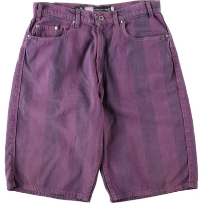古着 90年代 リーバイス Levi's SILVER TAB シルバータブ BAGGY バギー ストライプ柄 コットンショーツ ハーフパンツ USA製 メンズw34相当 ヴィンテージ/eaa680036