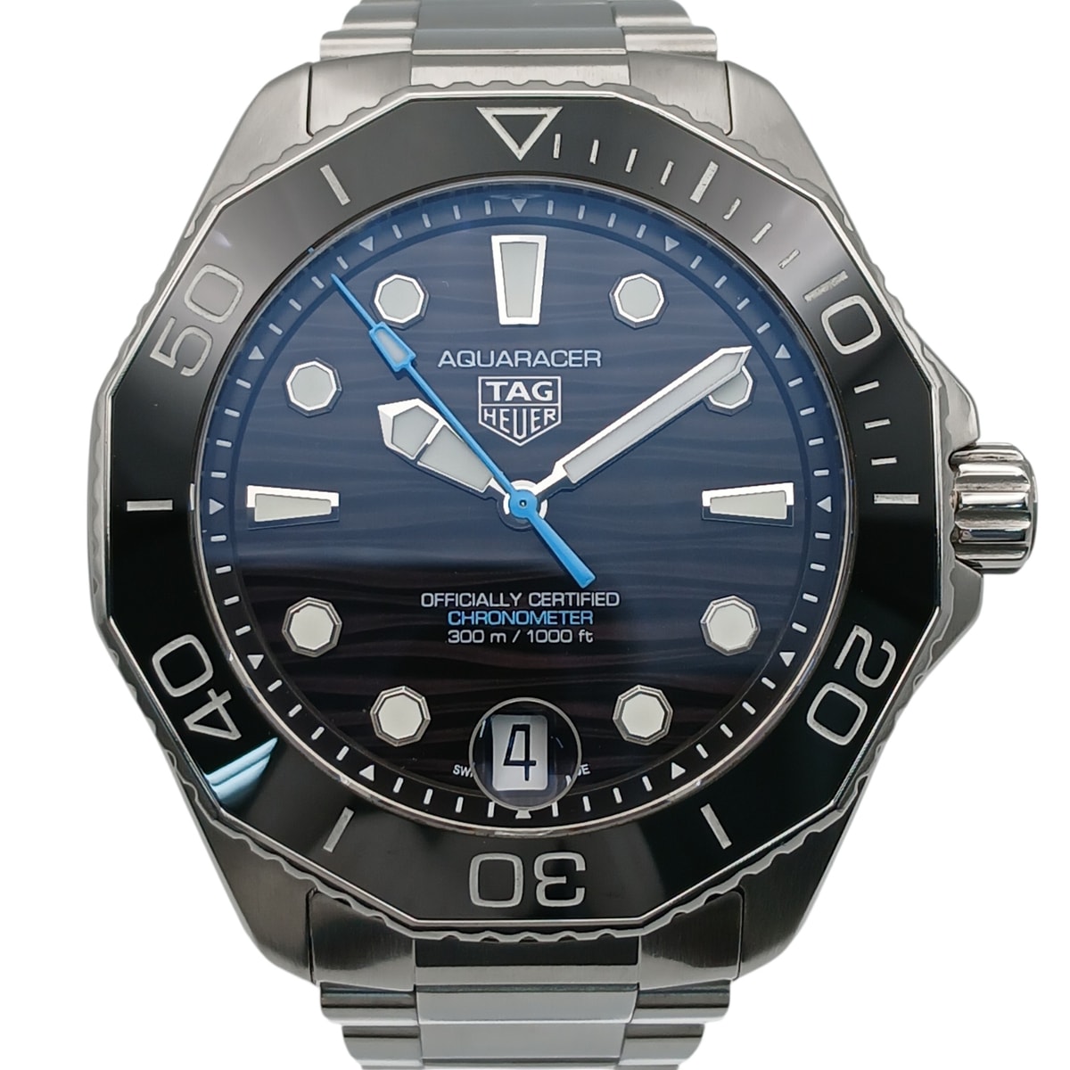 TAG HEUER タグホイヤー アクアレーサー プロフェッショナル 300 腕時計 WBP5110 ステンレススチール シルバー ブラック  メンズ【中古】