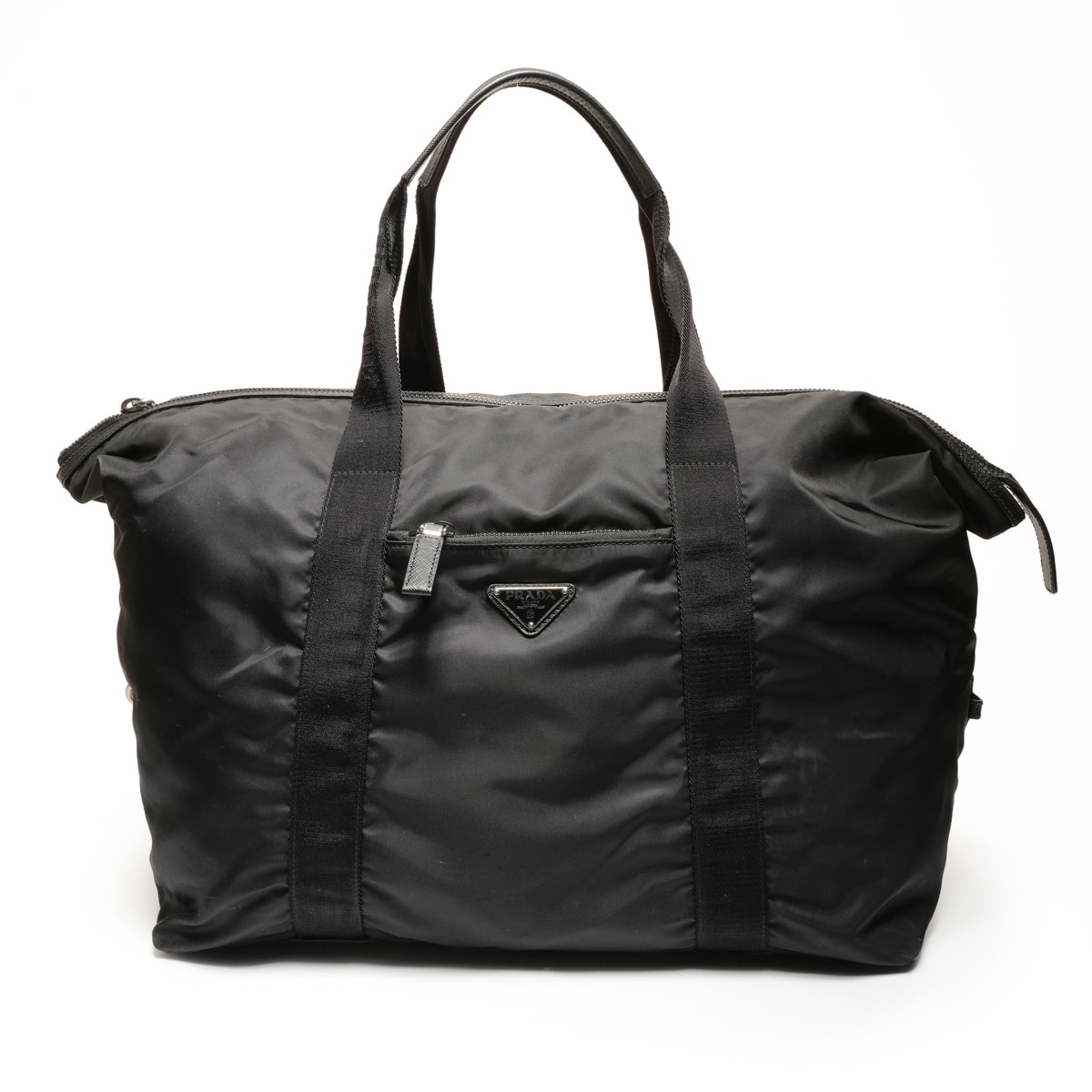 プラダ PRADA ナイロン トライアングルロゴ トラベルバッグ ボストンバッグ【中古】