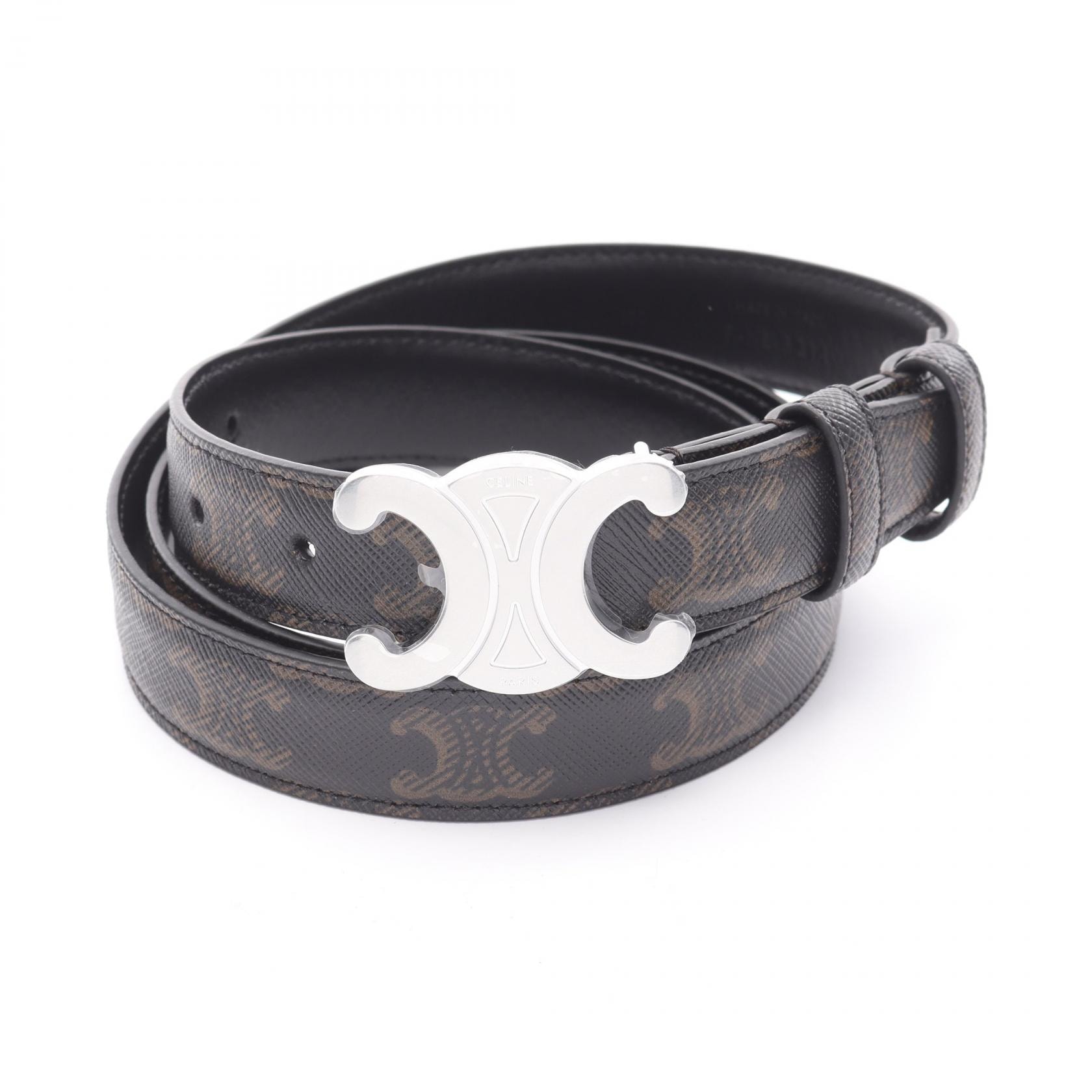 セリーヌ CELINE ミディアム トリオンフ ベルト 衣料品 レザー レディース ブラック系 / ブラウン系 45AKA2ACO38SI100 【新品】