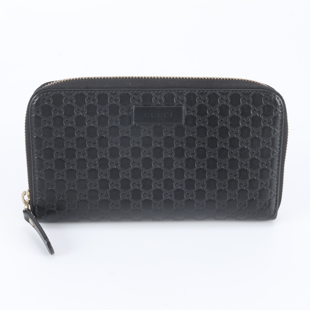 ■美品 グッチ グッチシママイクロ 4493191 長財布 レザー