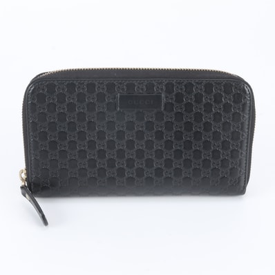 ■美品 グッチ グッチシママイクロ 4493191 長財布 レザー