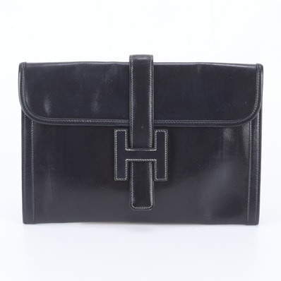■美品 エルメスジジェ PM ボックスカーフセカンドバッグ レザー