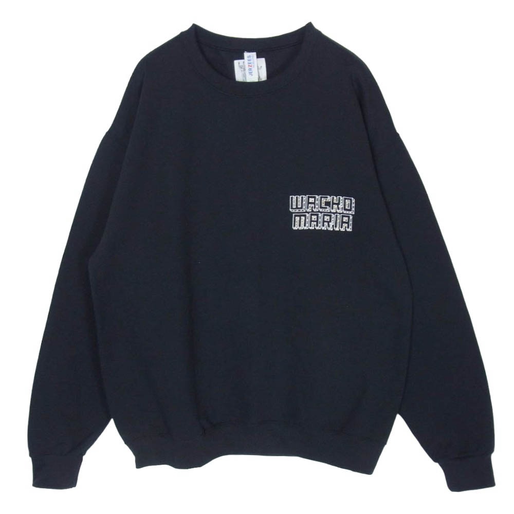 WACKO MARIA ワコマリア 世界平和プロジェクト SWEAT SHIRT ロゴ刺繍 スウェット トレーナー ブラック系 L【中古】