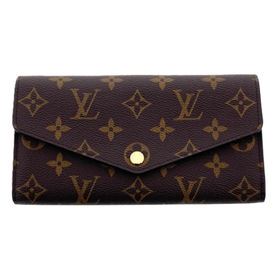LOUIS VUITTON ルイ・ヴィトン ポルトフォイユ・サラ モノグラム 長財布 M62234 キャンバス レザー ブラウン フューシャ レディース【中古】