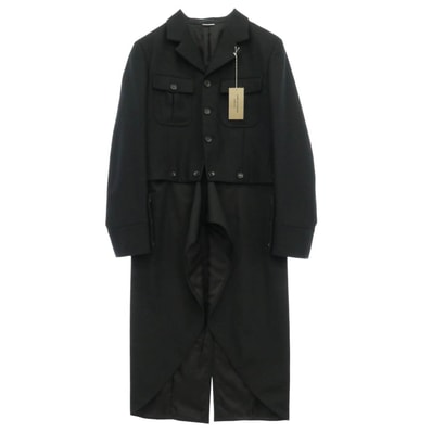 COMME des GARCONS HOMME PLUS コムデギャルソンオムプリュス 25AW PP-J043 TO HELL WITH WAR 燕尾 ウール ジャケット コート ブラック系 M【極上美品】【中古】