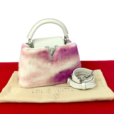LOUIS VUITTON ルイヴィトン カプシーヌ ミニ ミンク レザー ショルダーバッグ ホワイト
52058