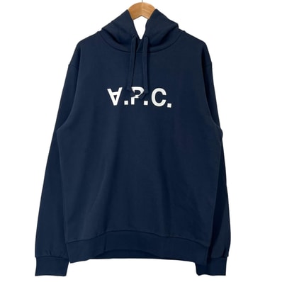 未使用品 A.P.C. アーペーセー Standard Grand VPC 無地 秋冬 AW パーカー コットン ネイビー メンズ XL【古着】【中古】