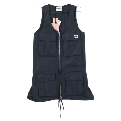 ミュウミュウ 【新品同様/国内正規/23年製】MF5279 Technical Fabric Mini Dress フロントジップ ミニドレス 38