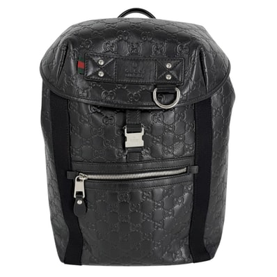 GUCCI グッチ リュック グッチシマ バックパック 368561 ブラック 黒 シルバー金具 メンズ【中古品】