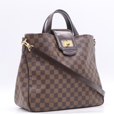 LOUIS VUITTON ルイ・ヴィトン ダミエ カバ ローズベリー N41177 2wayハンドバッグ ブラウン ベージュ コーティングキャンバス レザー レディース